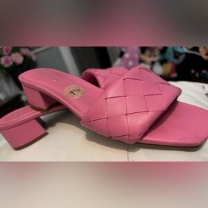 Marc Fisher Pink Woven Leather Sandals